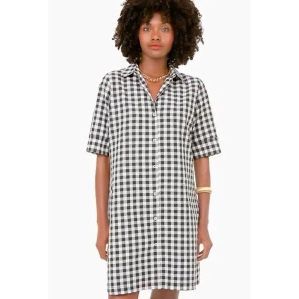 Tuckernuck Pomander Place Lillian Shirt Dress in Black White Gingham Size XS